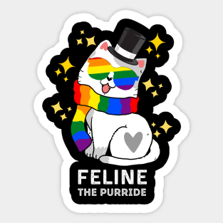 Feline The Purride LGBT Pride Cat, of LGBT Gay Pride Cat Sticker